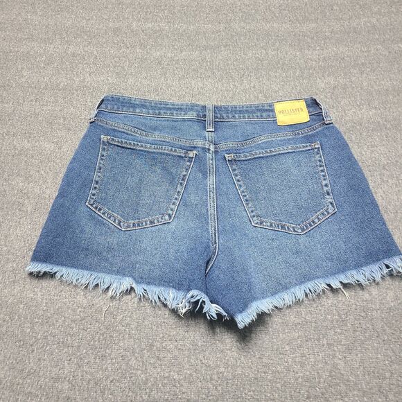 Hollister Ultra High Rise Mom Short 3 Inch Inseam Frayed Denim Blue W30 - Picture 7 of 9
